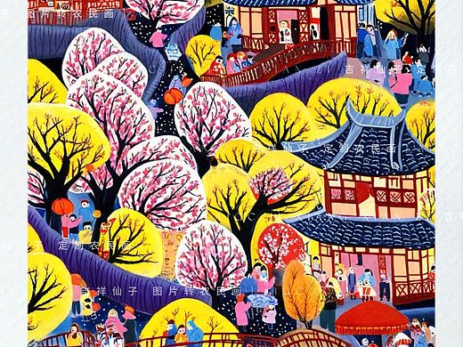 農(nóng)民畫｜《多姿多彩》（個(gè)人主頁-ZNzA5MzYwMjQ=） - AI作品 - 站酷設(shè)計(jì)師吉祥仙子原創(chuàng)素材 - 站酷ZCOOL