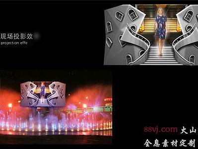户外水雾投影，裸眼3D立体投影，全息投影素材