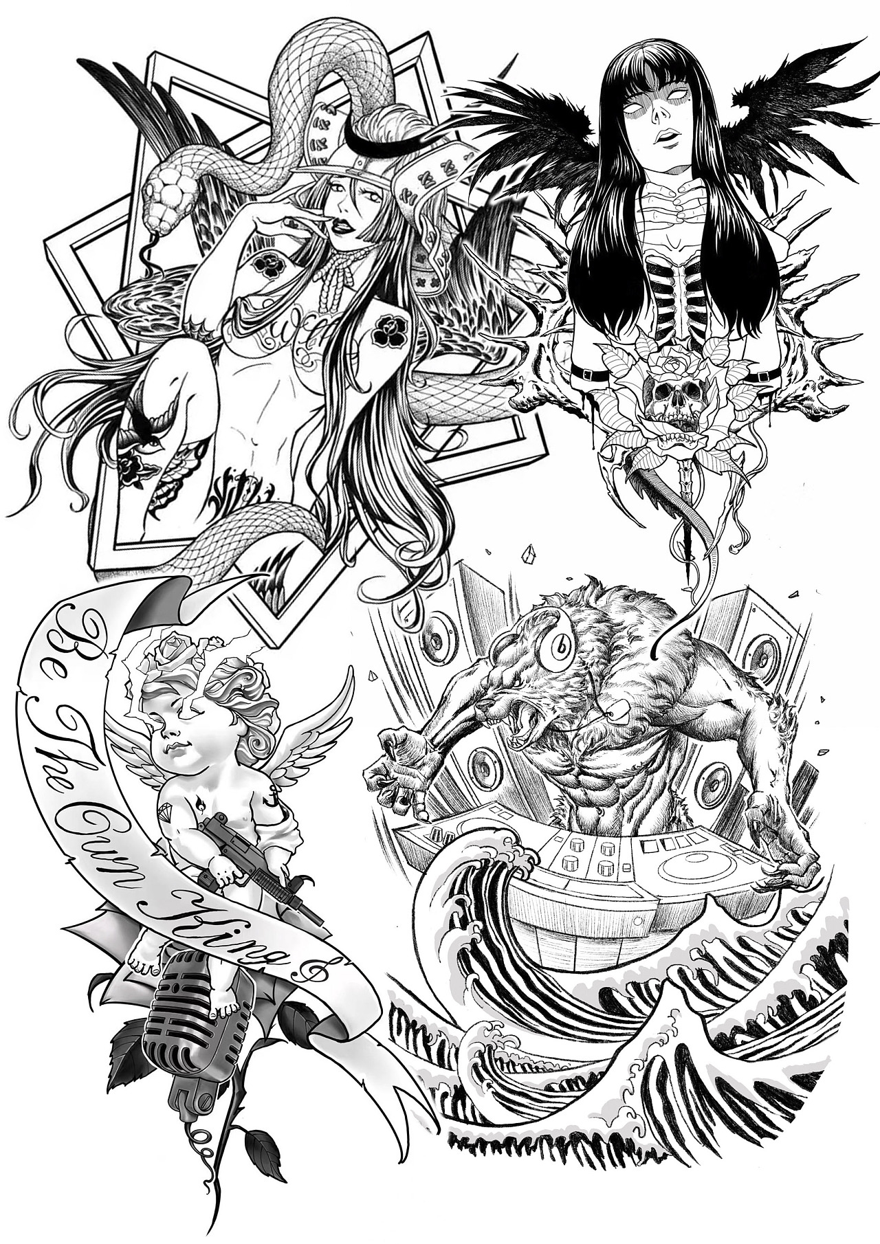 暗黑风手稿|插画|商业插画|民间艺人毅哥 - 原创作品 - 站酷 (zcool)