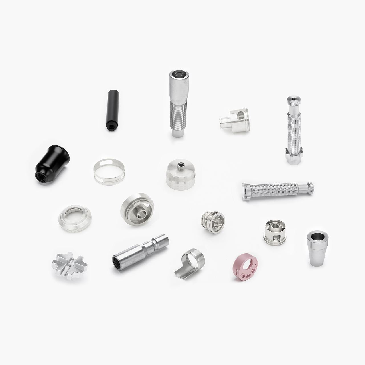 CNC车床加工产品拍摄-白底图五金配件数控车床件