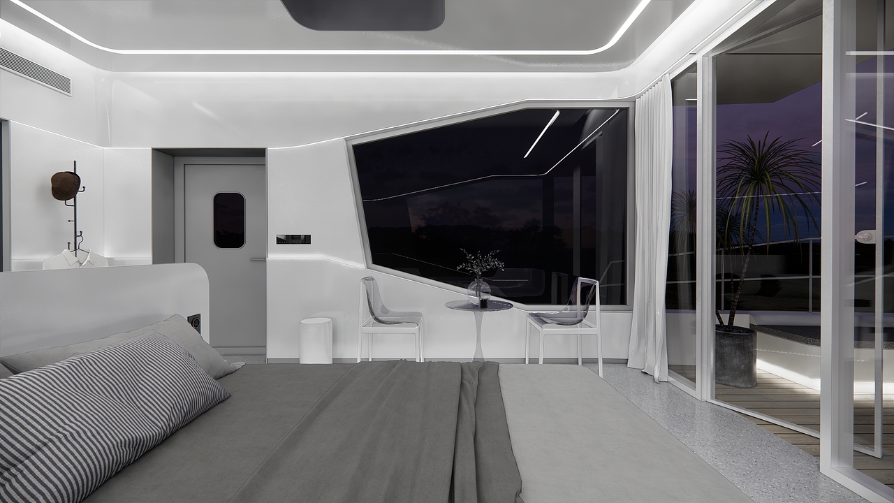 太空舱移动建筑酒店——室内方案设计