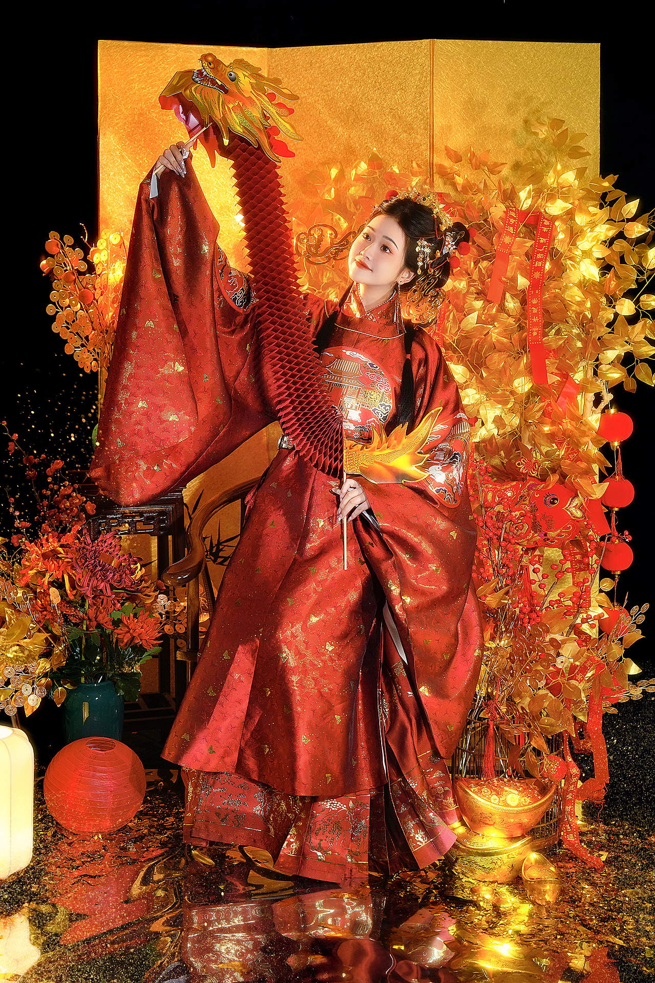 新年财神汉服写真（图ZMzYyNDc0ODQ0） - 人像摄影 - 站酷设计师成都摄影安静原创素材 - 站酷ZCOOL