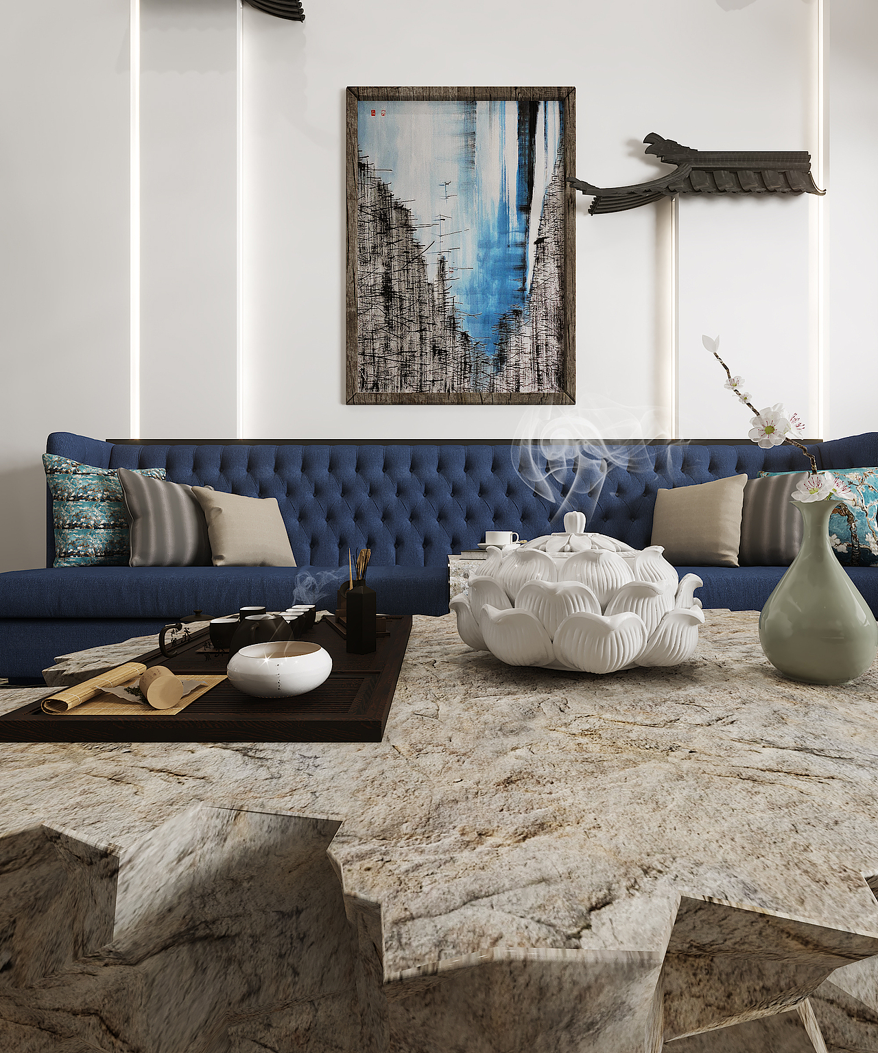 中式复式楼（图ZOTY2OTIxMzI=） - 家装设计 - 站酷设计师三毛多个句号原创素材 - 站酷ZCOOL