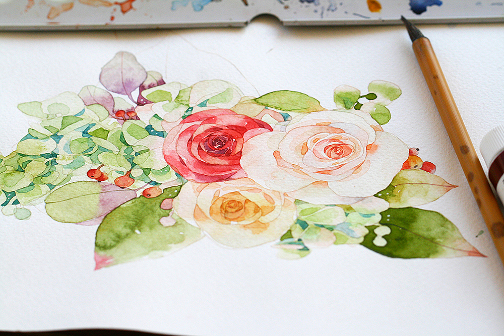 一组水彩花花（图ZMTAyMzQxNjEy） - 商业插画 - 站酷设计师Mrs_Candy田原创素材 - 站酷ZCOOL