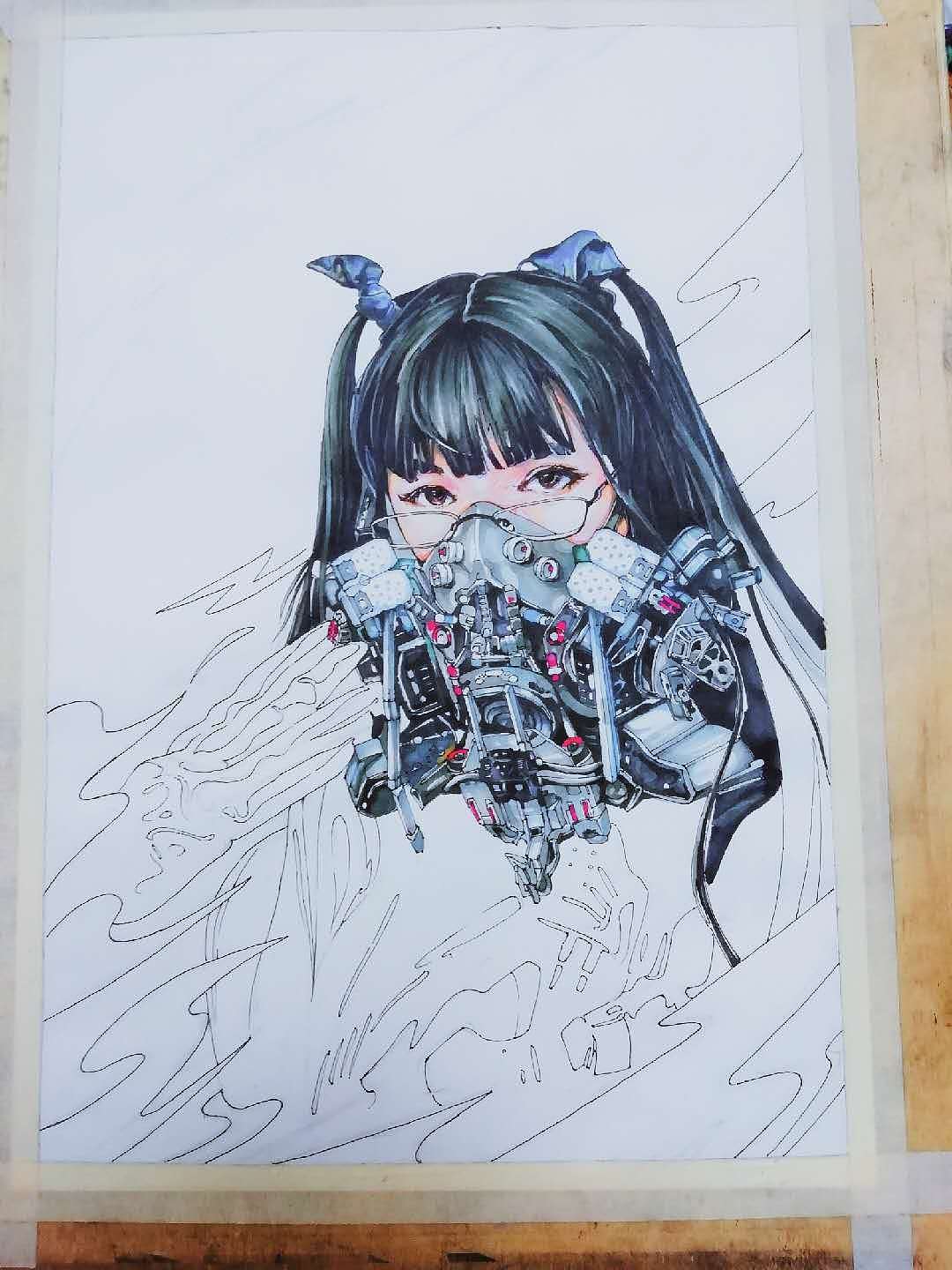 机械少女COS马克笔照片绘画（图ZMTUzODIwNDky） - 创作习作 - 站酷设计师自由尽头原创素材 - 站酷ZCOOL