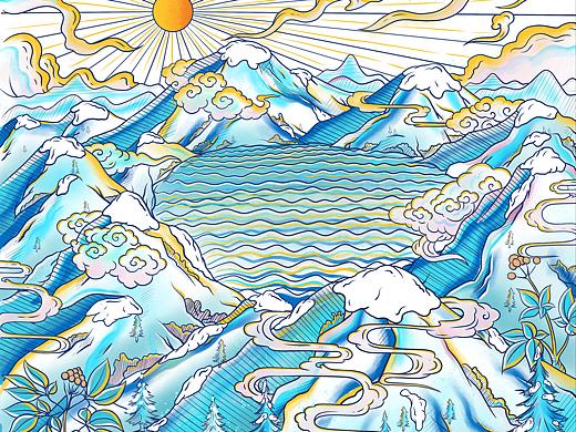 长白山 插画