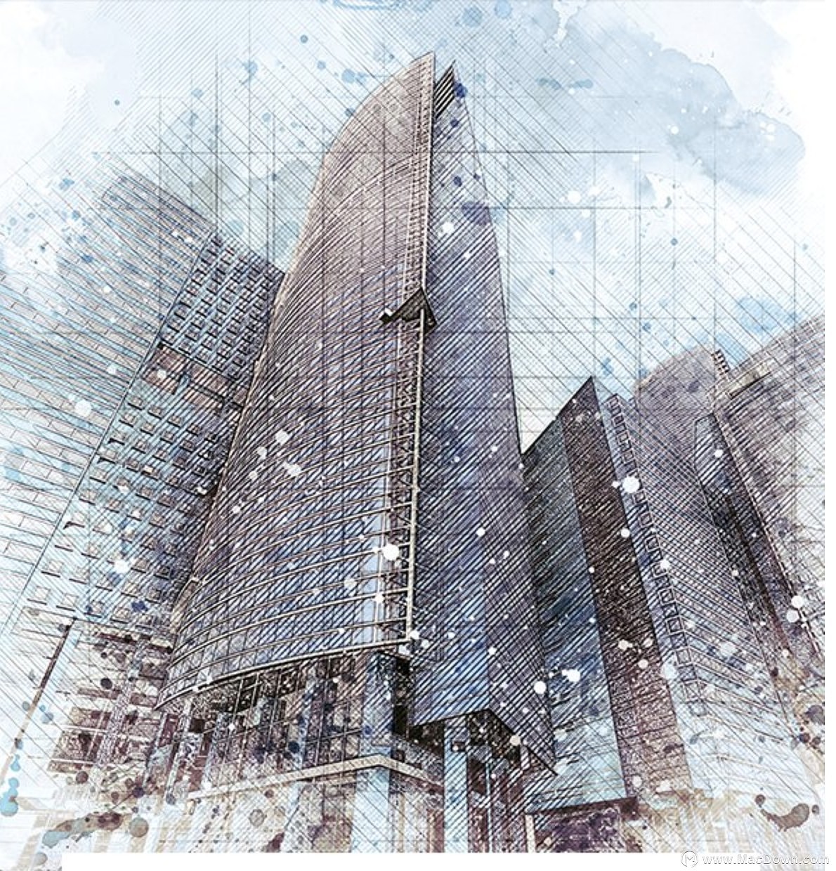 矢量手绘伦敦建筑图片素材免费下载 - 觅知网