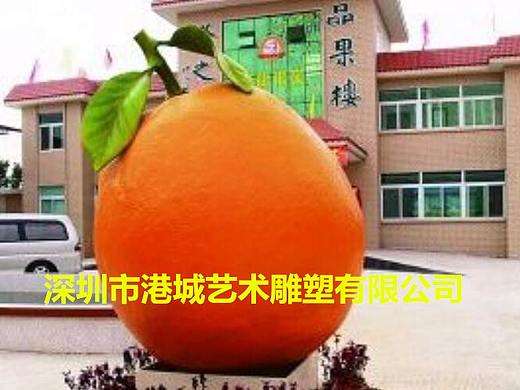 水果之乡振兴之路大型玻璃钢脐橙雕塑地标来大力相助