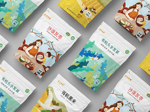 包装设计 | 五谷未来食品农产品包装插画