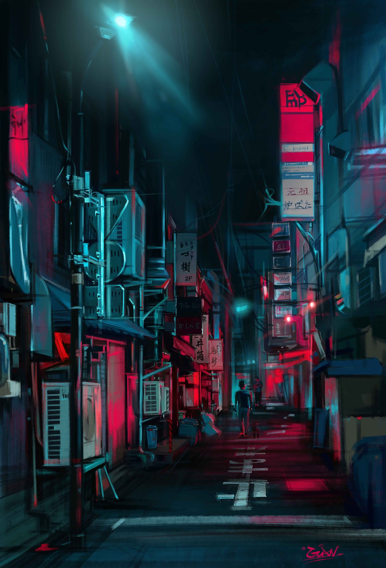 街景练习  赛博朋克的色调