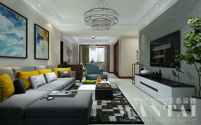 泰安万泰装饰|泰安长城一品130m²现代装修|宋洪超