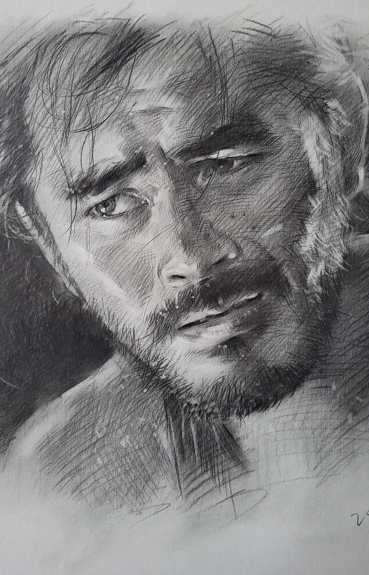 《罗生门》三船敏郎剧照素描练习