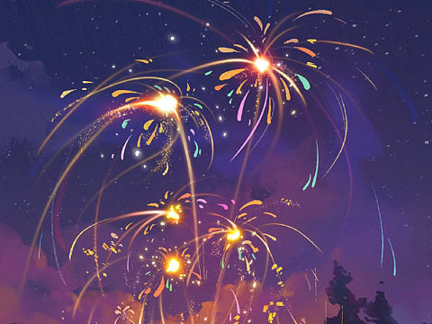过年怎么可以没有烟花🎆？烟花绘画教程