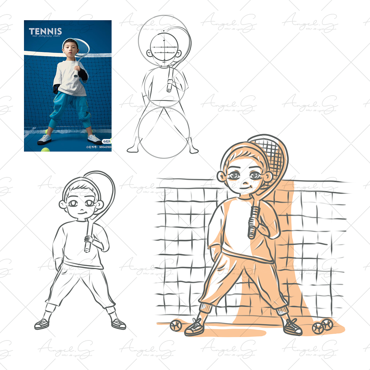 儿插｜速写四宫格（图ZMjQxNzg0NDA4） - 儿童插画 - 站酷设计师EDANNA原创素材 - 站酷ZCOOL