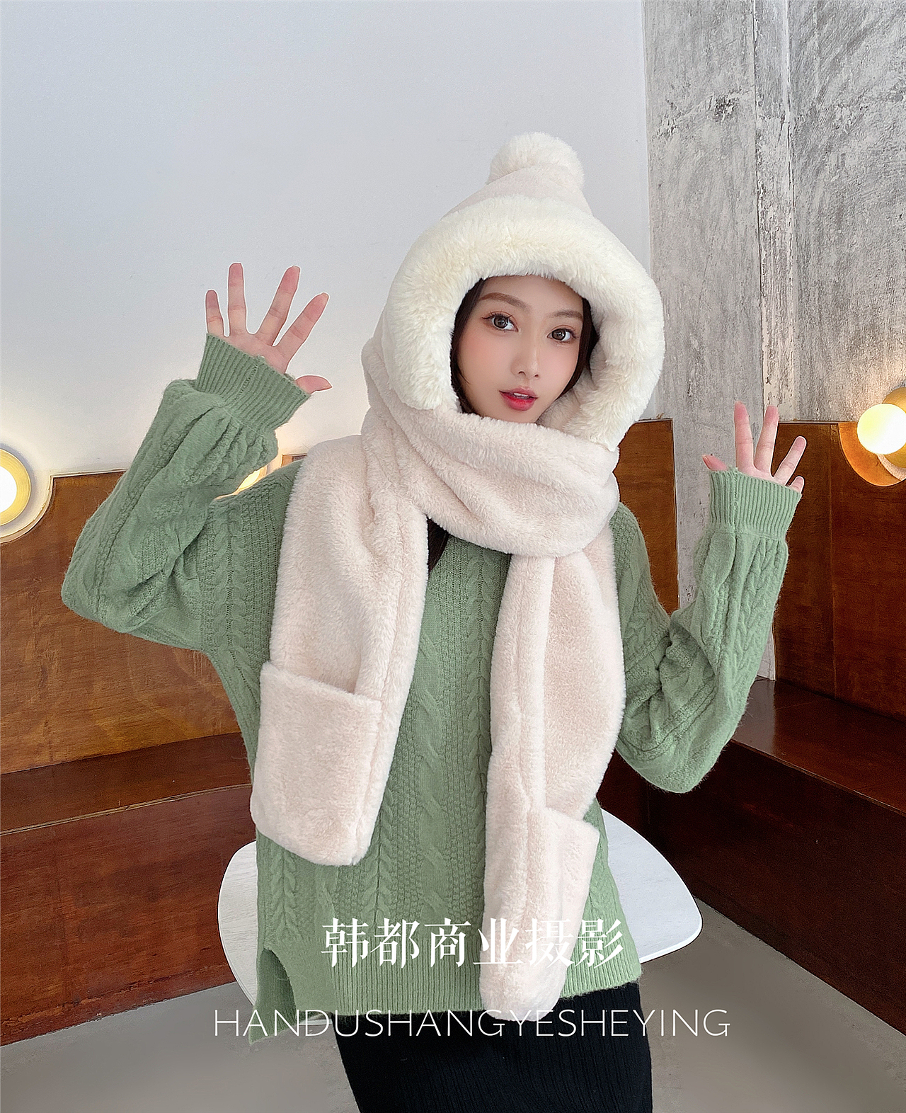 义乌围巾帽子手套耳罩拍摄模特约拍场景摄影服务