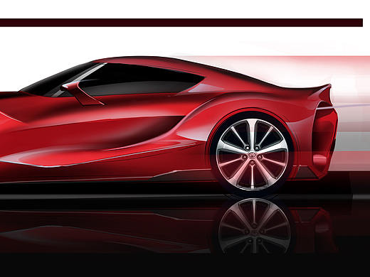 丰田汽车手绘