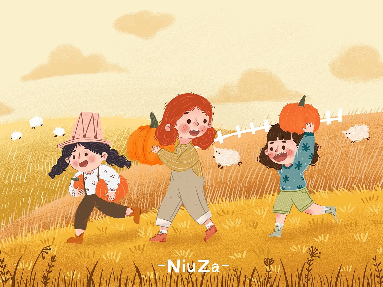 秋收ipad pro|插画|儿童插画|牛杂儿_原创作品-站酷zcool