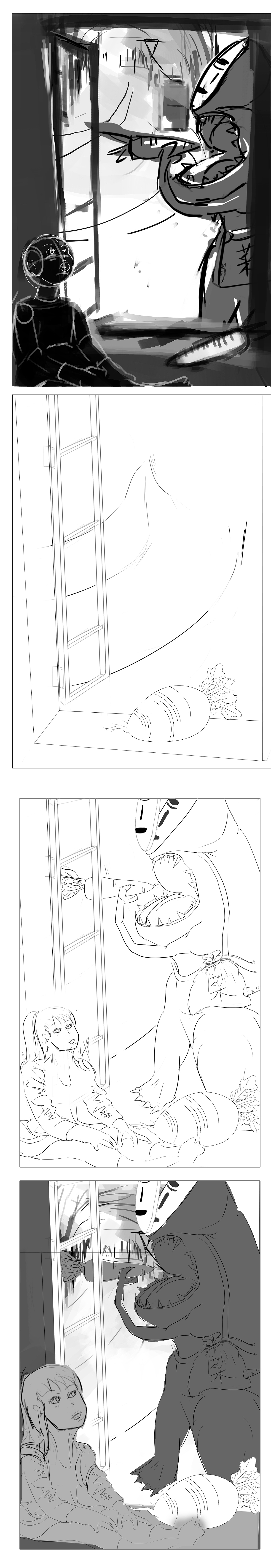 千与千寻同人第五弹（长腿的萝卜）（图ZMjAyOTE4NDcy） - 商业插画 - 站酷设计师深圳亮仔原创素材 - 站酷ZCOOL
