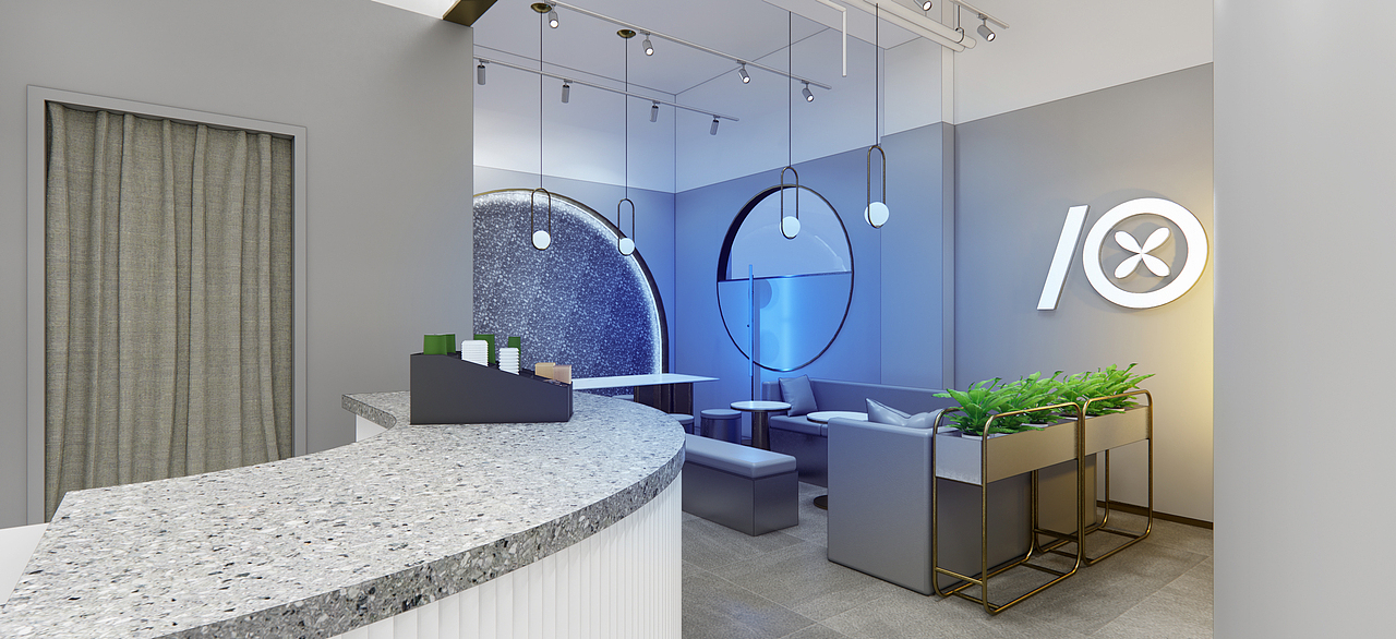 奶茶店方案效果|空间|商业空间设计|点线面_design_原创作品-站酷