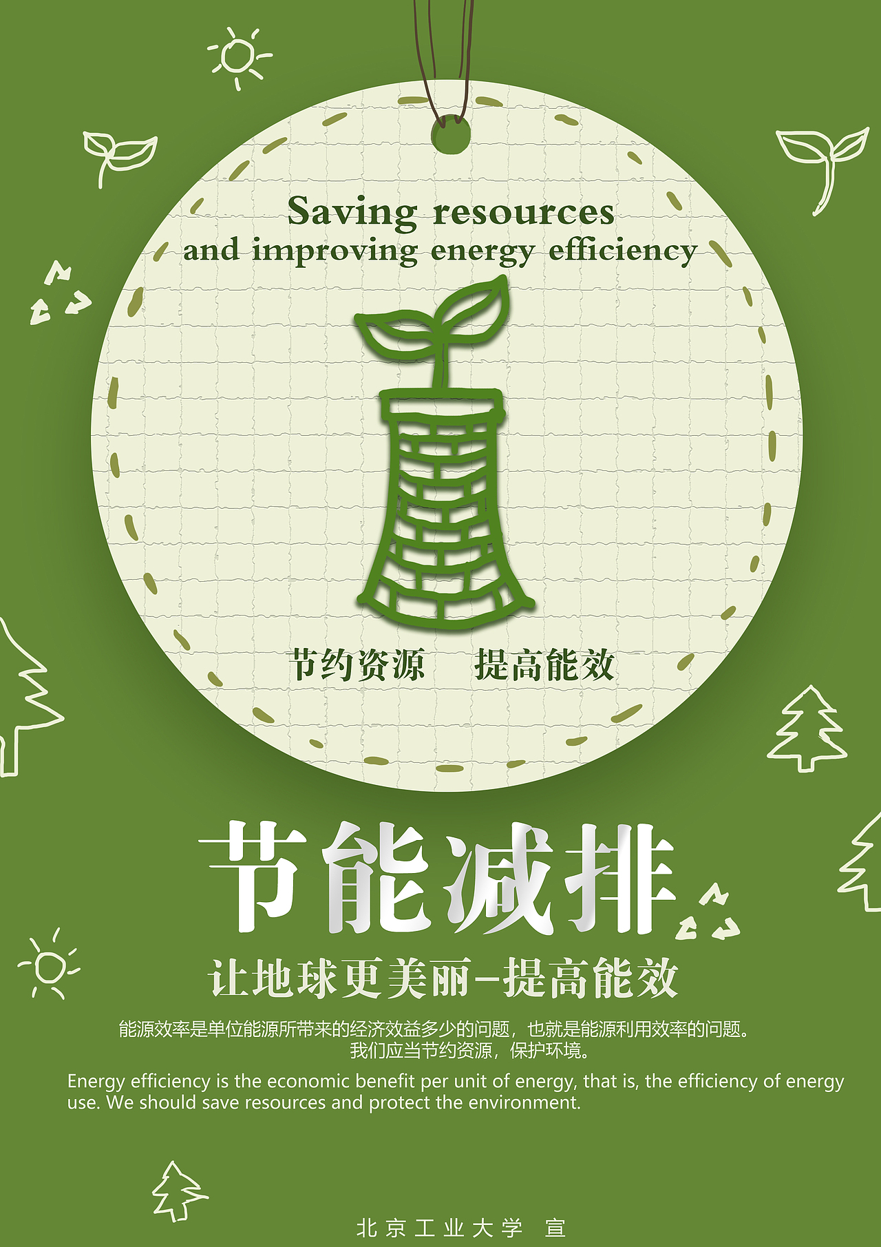 节能减排系列海报绿色海报