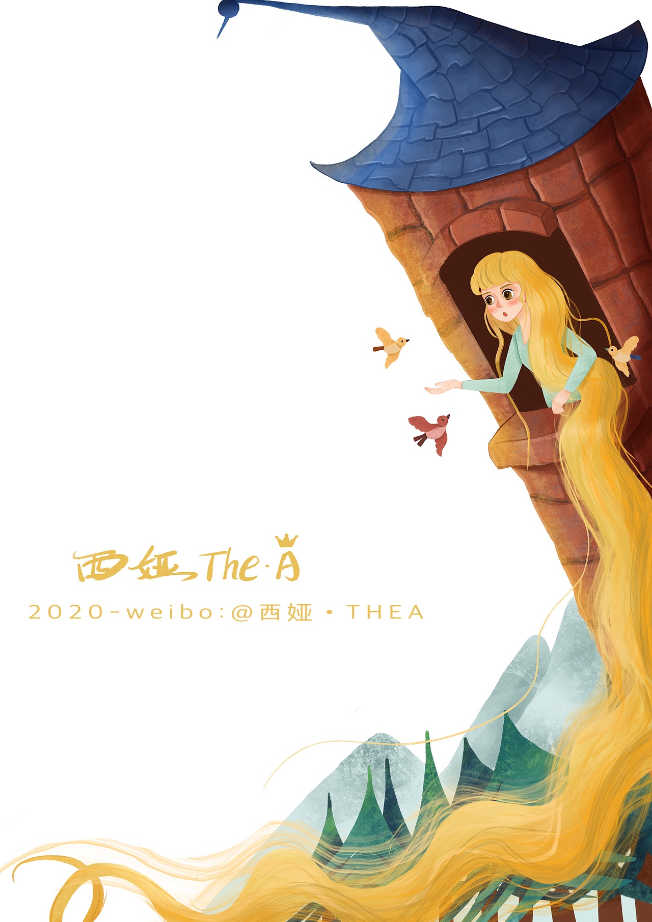 莴苣姑娘|插画|创作习作|阿吱azhi_原创作品-站酷zcool