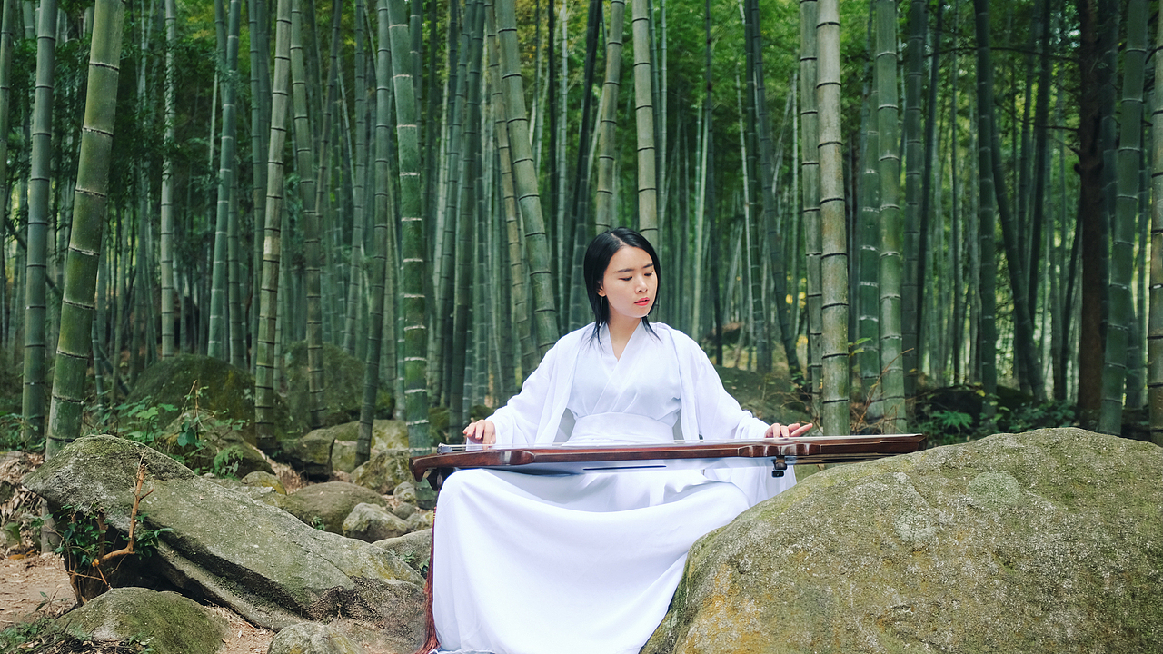 分享收藏标签人像摄影古风摄影汉服抚琴竹林添加表情喜欢ta的作品吗?