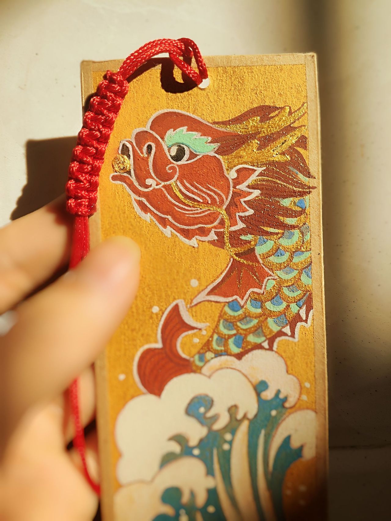 成功上岸！《鳌鱼》岩彩（图ZMzU2NDA5NjQw） - 绘画 - 站酷设计师啟偉岩彩原创素材 - 站酷ZCOOL