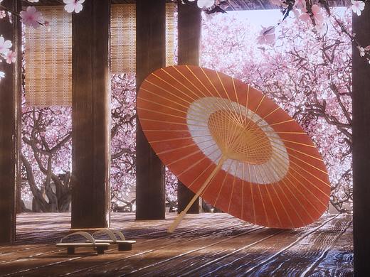 《古都》春天樱花场景 古日本风格帧练习作品（个人主页-ZNTMxMTM0NjA=） - 场景 - 站酷设计师是水桶吧原创素材 - 站酷ZCOOL