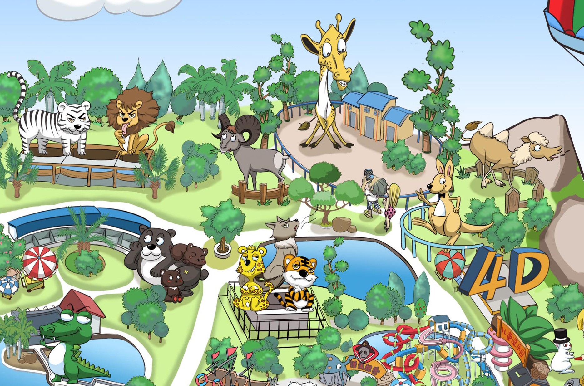 南宁动物园地图高清图片