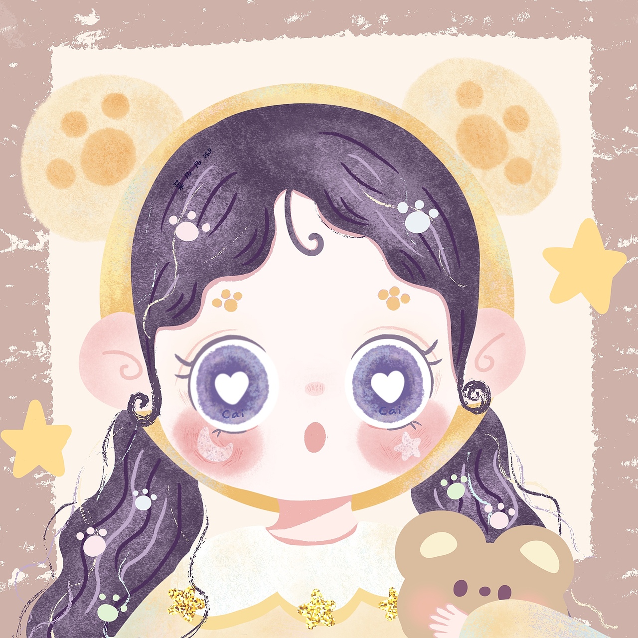 梦幻拟人儿童插画少女头像合集