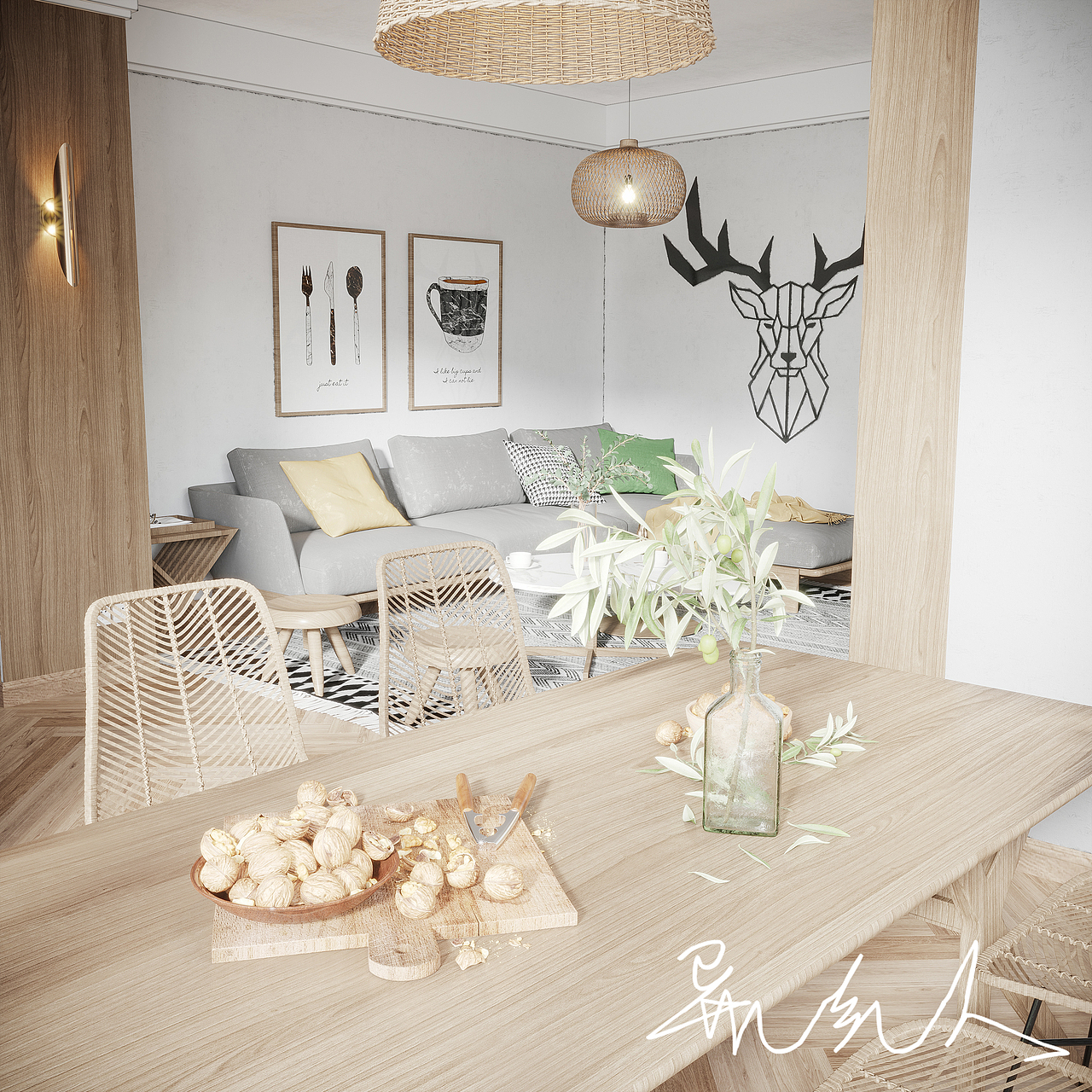 日常搬砖 北欧客厅~（图ZMTk2MDE1NDQw） - 家装设计 - 站酷设计师异乡人y原创素材 - 站酷ZCOOL
