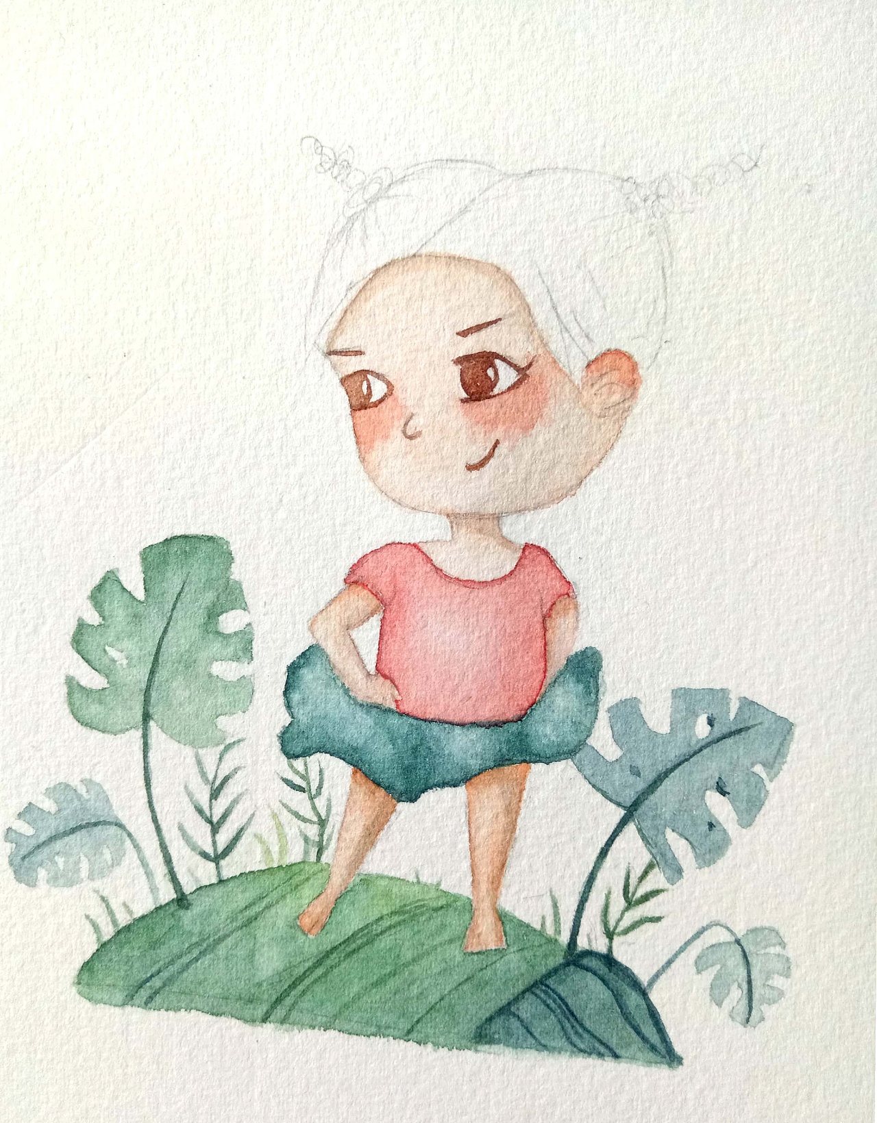 水彩萌妹,原创教程