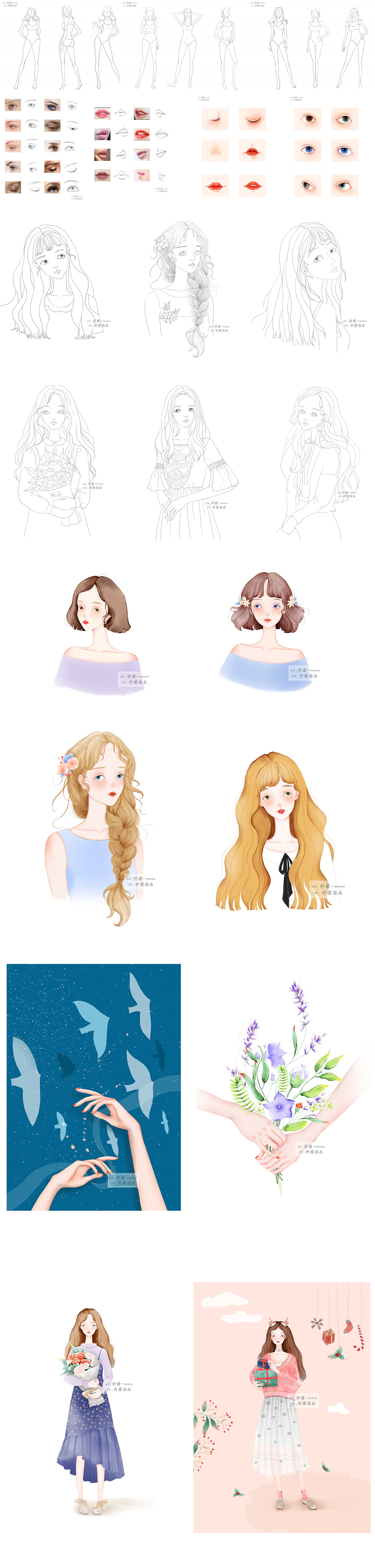 2018年12月-2019年1月学习PS板绘少女插画总结