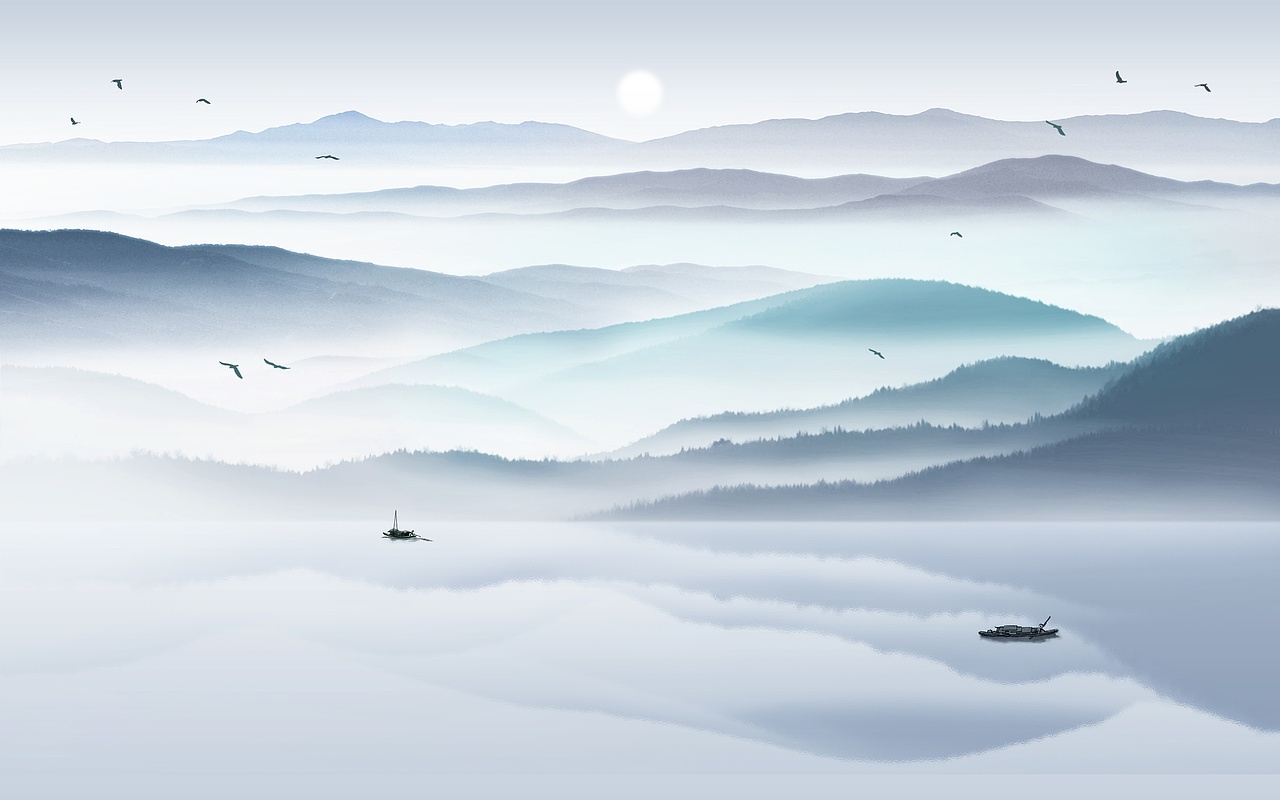 2019山水2（图ZMTY5MDA1ODE2） - 品牌 - 站酷设计师新中式纱画图库原创素材 - 站酷ZCOOL