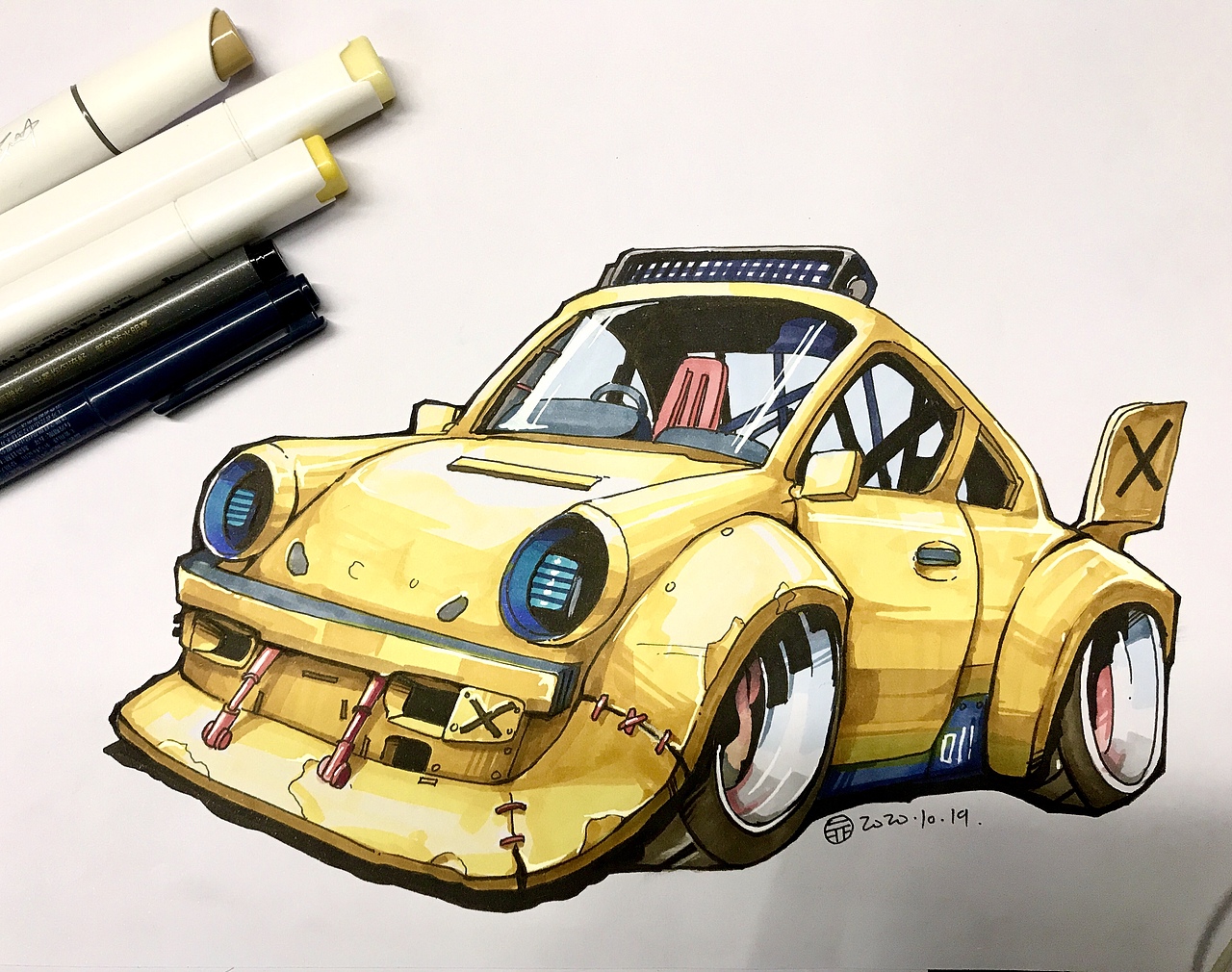 近期马克笔单体和一张川美考题（图ZMjMyNzQyMTA0） - 绘画 - 站酷设计师大胡子显原创素材 - 站酷ZCOOL