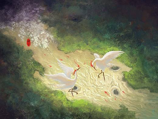 仙鹤溪水（个人主页-ZNjIzNDk4NjA=） - 艺术插画 - 站酷设计师肆阅原创素材 - 站酷ZCOOL