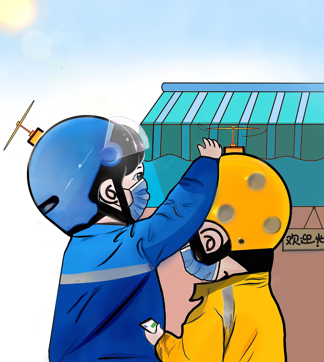 外卖小哥（图ZMjA2NzIwMjM2） - 艺术插画 - 站酷设计师管优秀原创素材 - 站酷ZCOOL