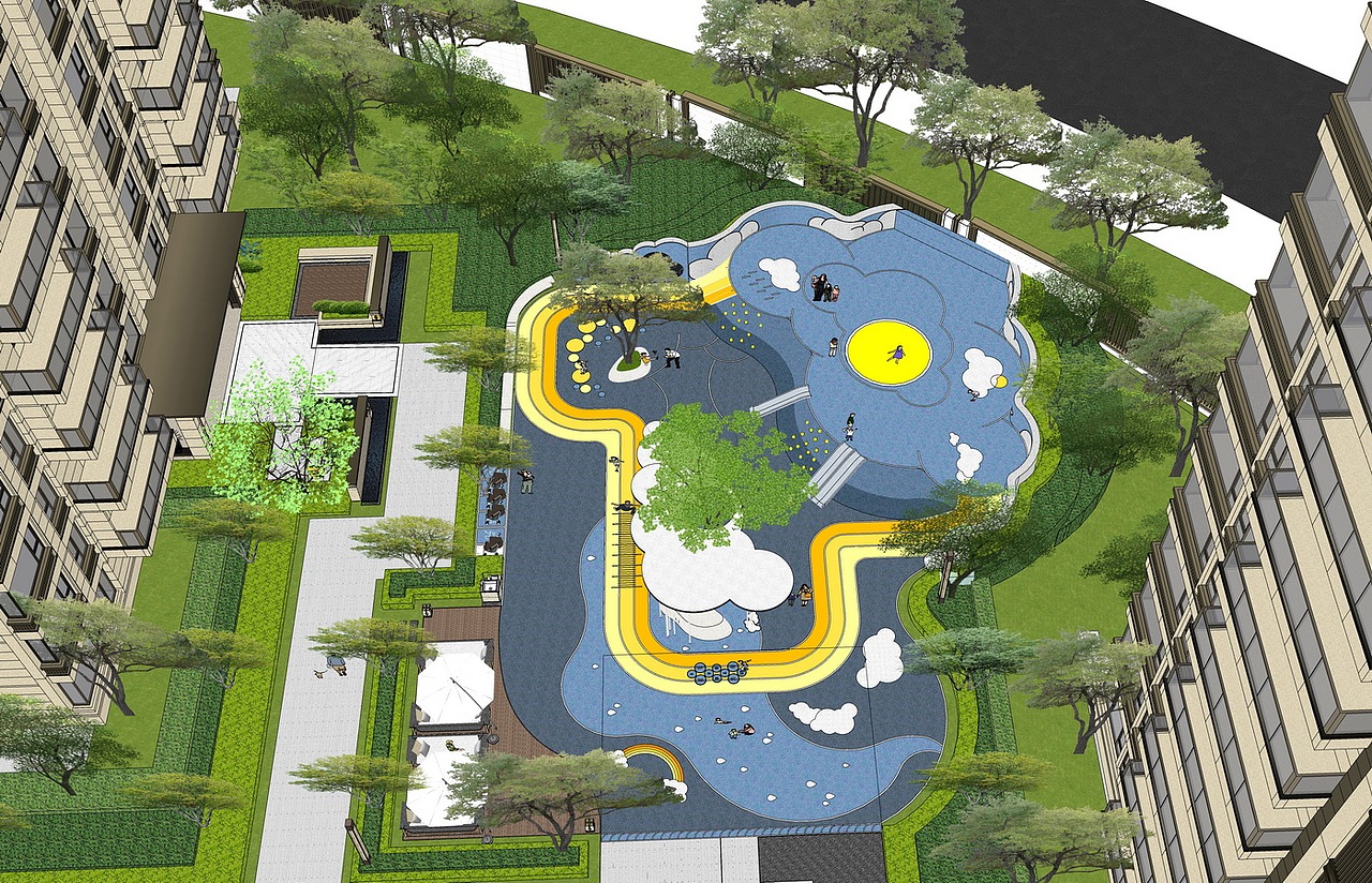 保利大国璟大区景观SU模型下载