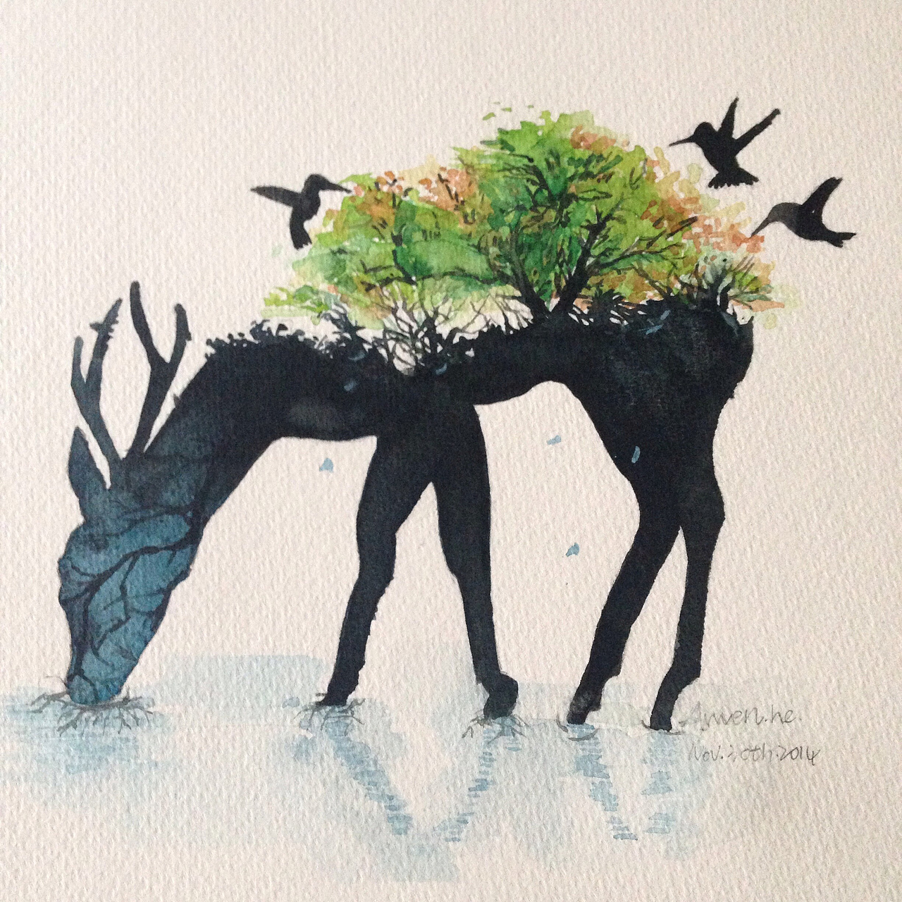 水彩插画（图ZMjIxOTk4ODA=） - 创作习作 - 站酷设计师Arwwen原创素材 - 站酷ZCOOL