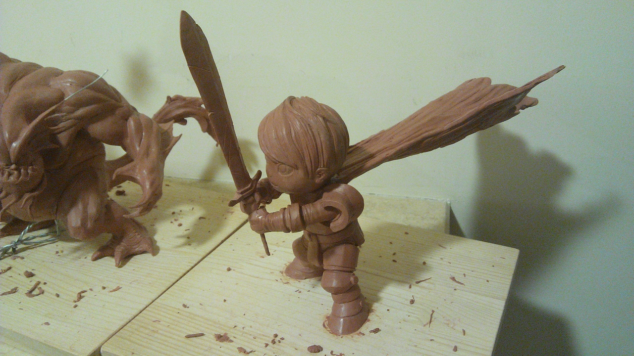 一组动画电影ip角色泥塑