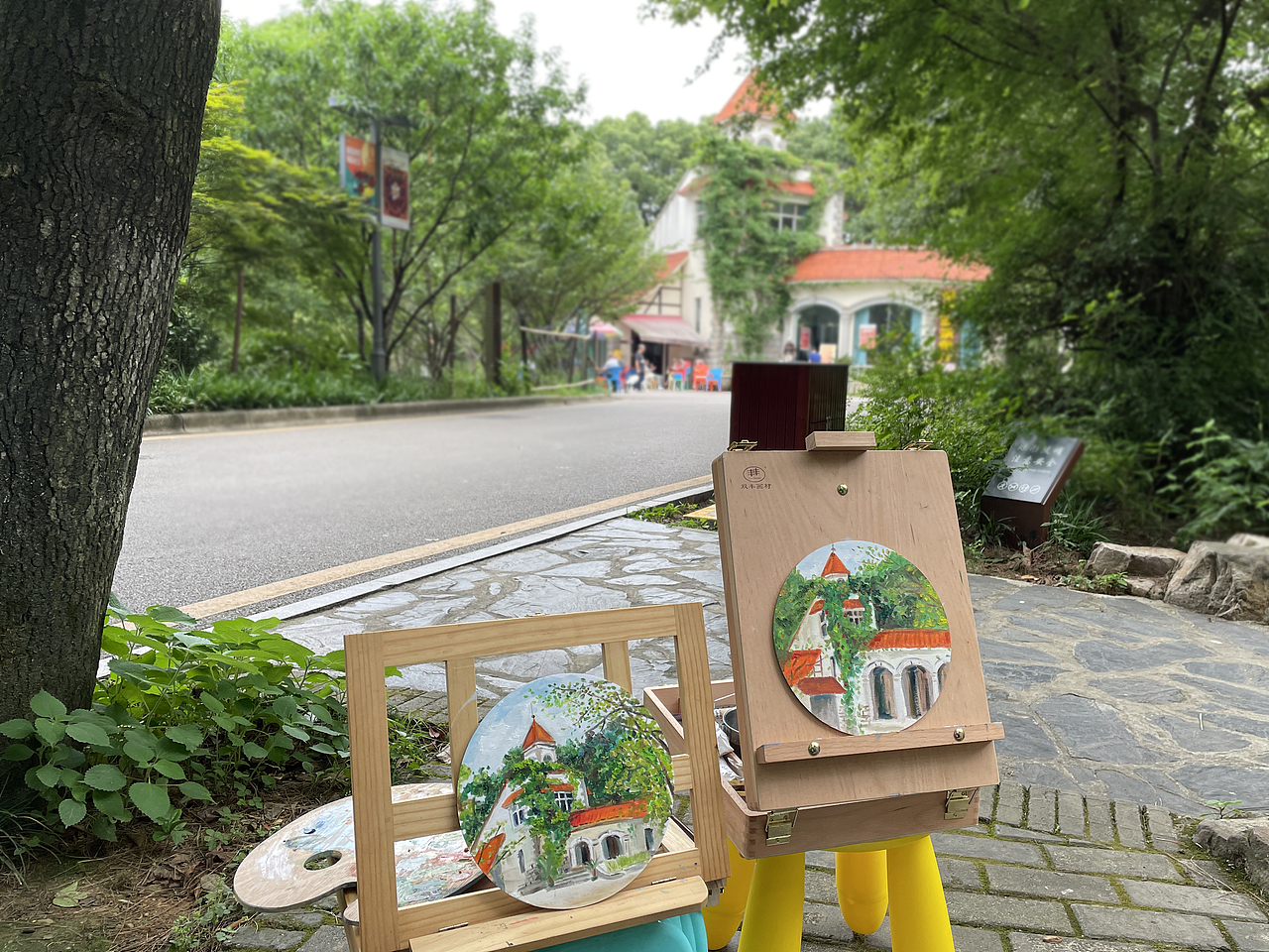 小公园油画写生