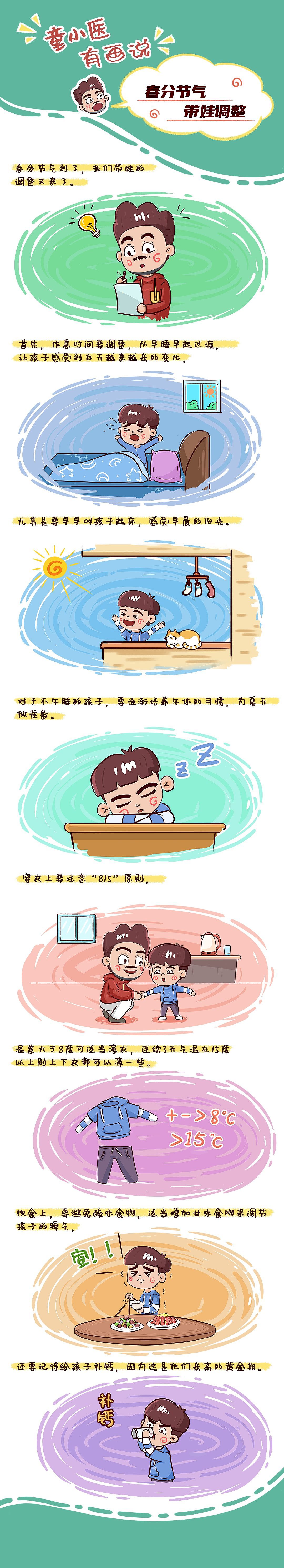 春分节气，带娃调整（图ZMzY0MjgxODA4） - 其他动漫 - 站酷设计师童医师有画说原创素材 - 站酷ZCOOL