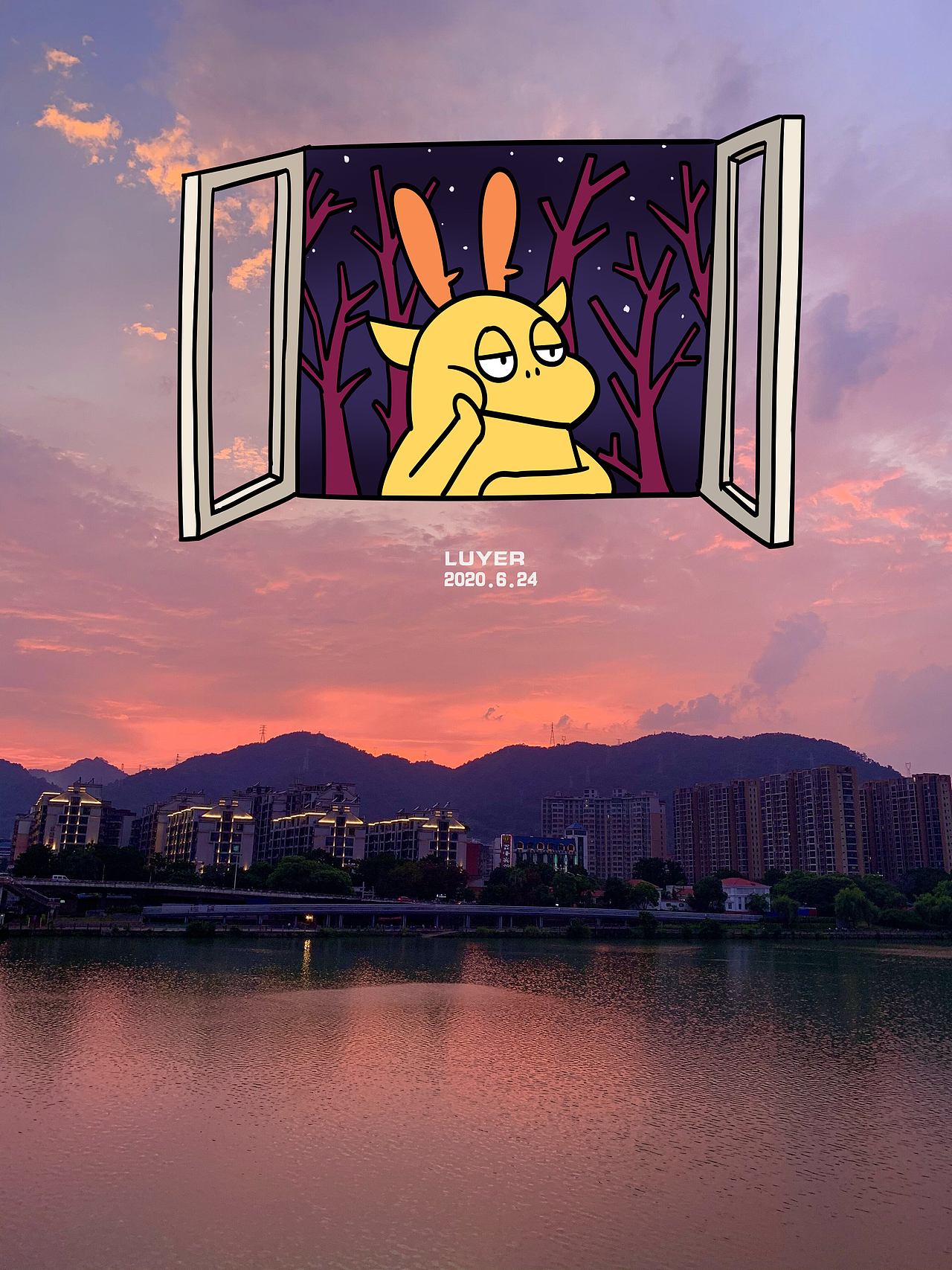 六月照片与插画结合