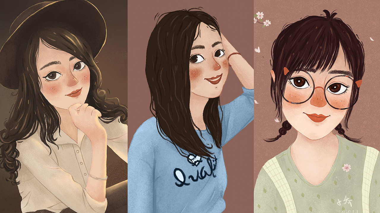 我们姐妹三|插画|创作习作|1003小乔_原创作品-站酷zcool