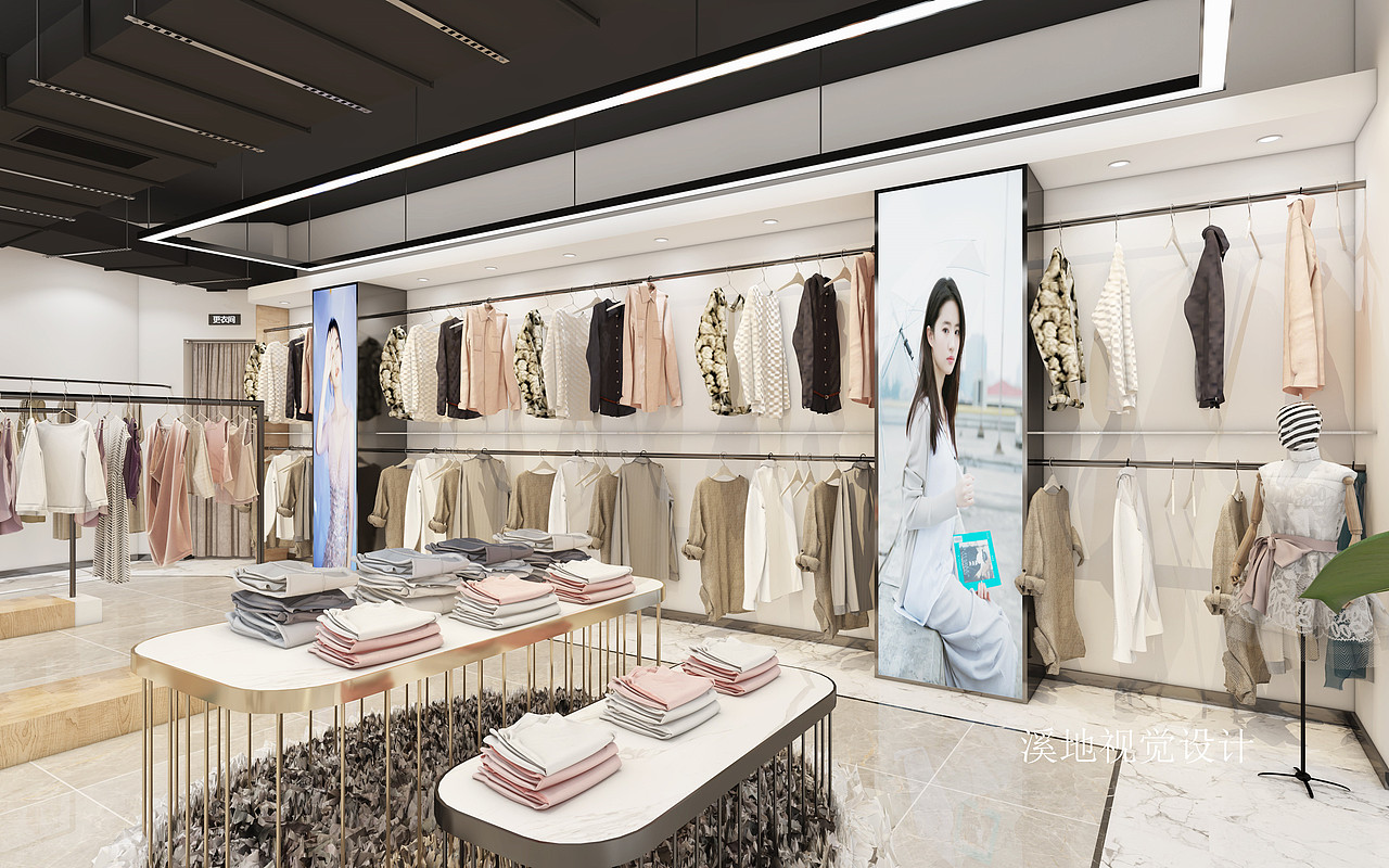 高档服装店|空间|家装设计|卉卉在看鱼_原创作品-站酷zcool