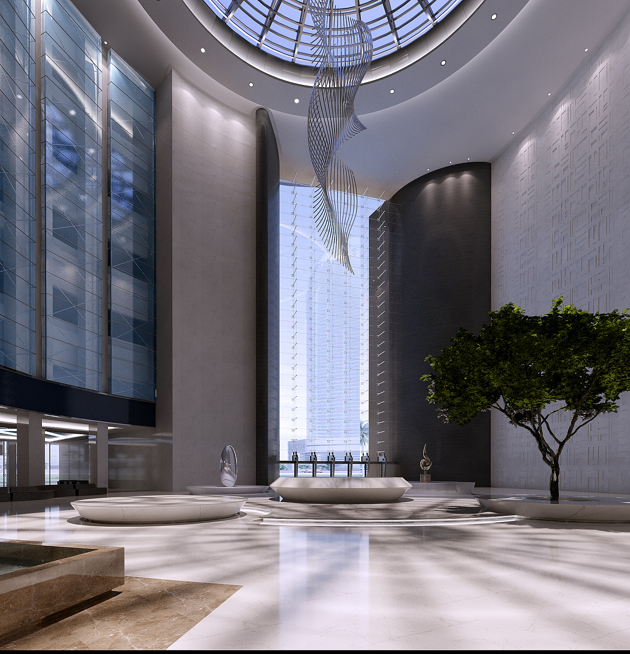 新中式酒店大堂 - 效果图交流区-建E室内设计网