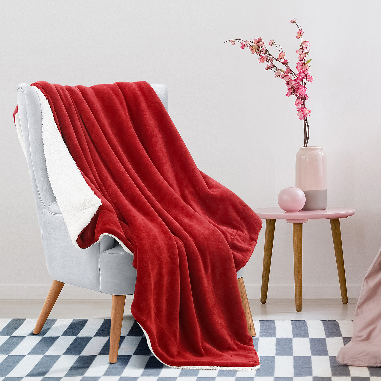 法兰绒羊羔绒毛毯