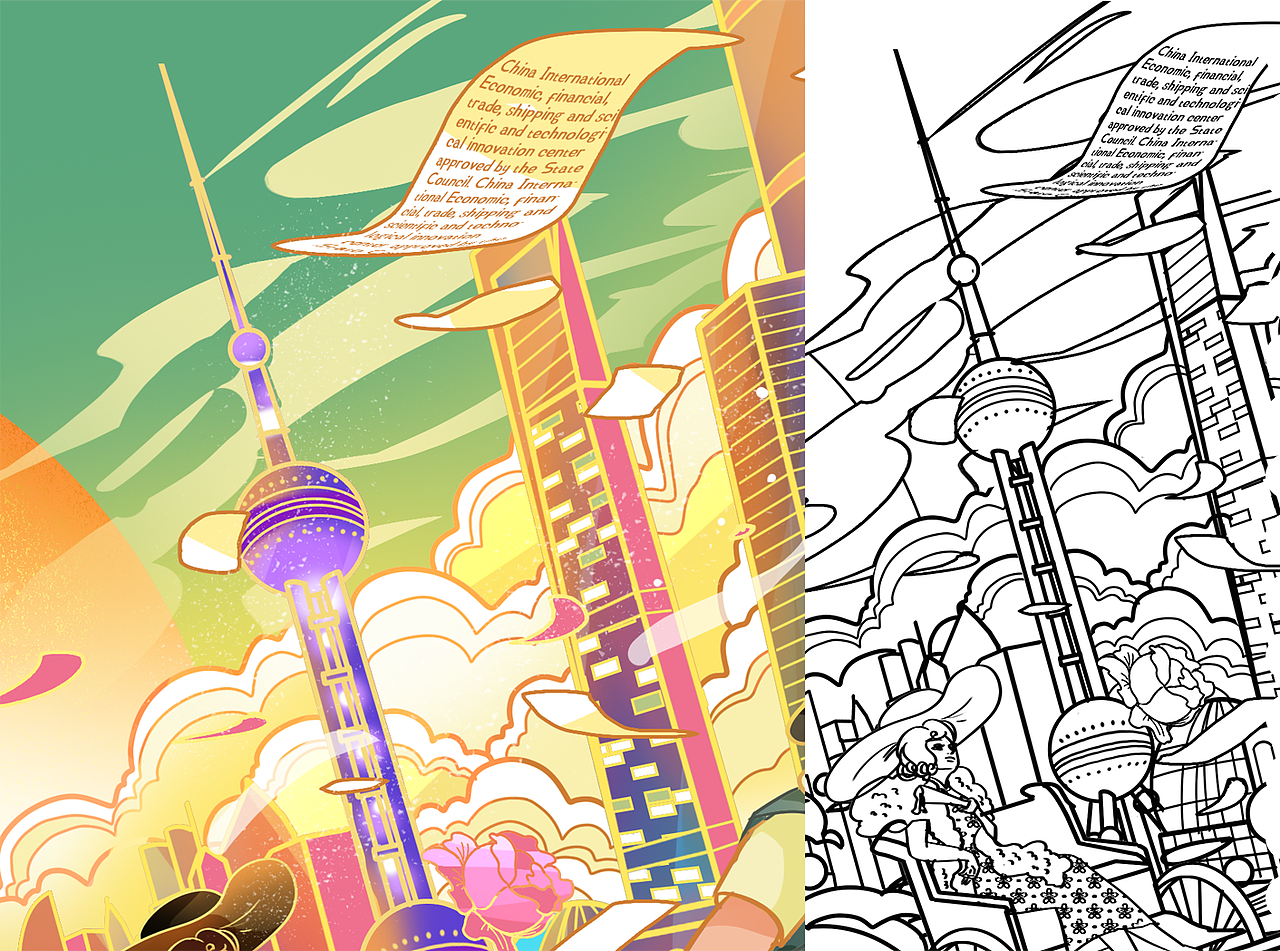 国潮风城市插画系列作品（图ZMjgyMjk1NTY4） - 创作习作 - 站酷设计师关木木同学原创素材 - 站酷ZCOOL