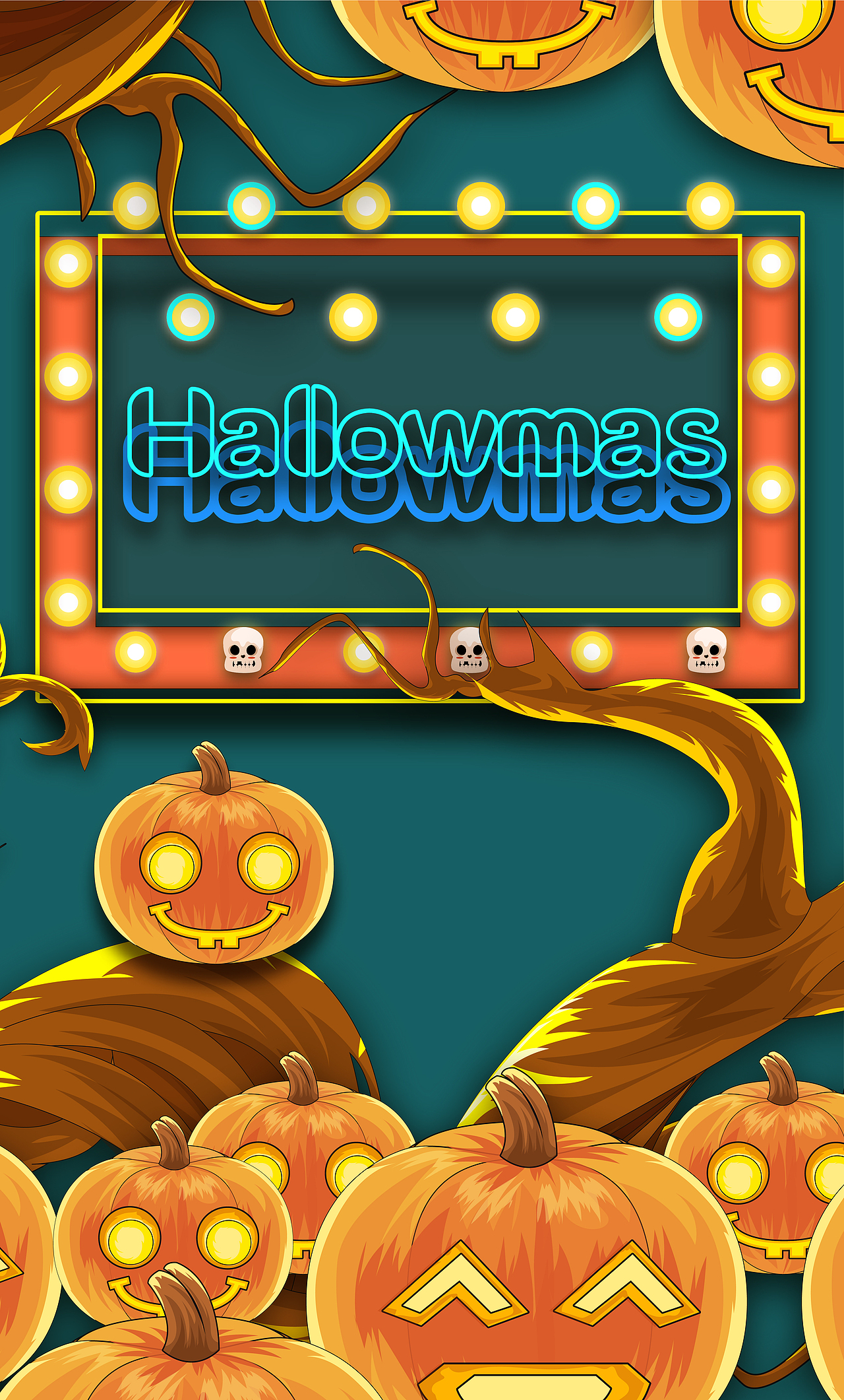 万圣节南瓜海报插画