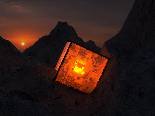 C4D超现实立方体场景